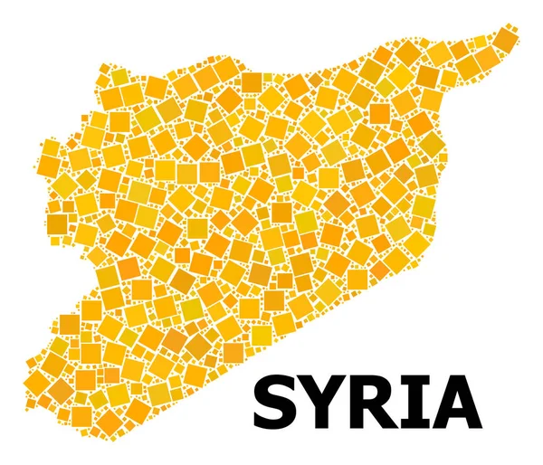 시리아의 금 회전 사각형 패턴지도 — 스톡 벡터