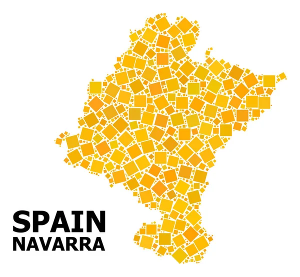 Carte à motif carré rotatif en or de la province de Navarre — Image vectorielle