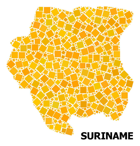 Golden Rotated Square Pattern Map of Suriname