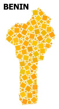 Altın döndürülebilir kare desen Benin Haritası