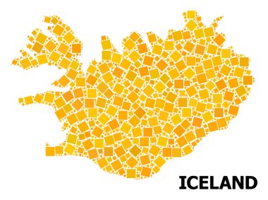 Izlanda 'nın altın döndürülmüş kare desen Haritası