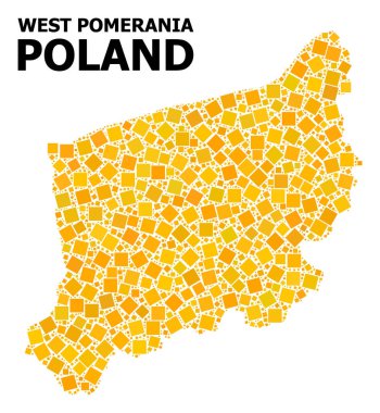 Batı Pomerania Eyaleti altın döndürülmüş kare Mozaik Haritası