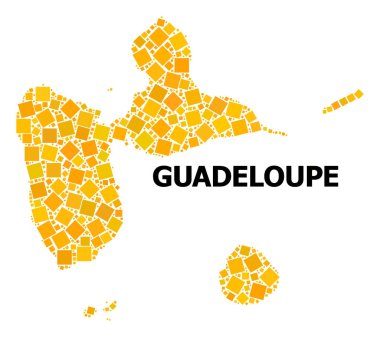 Guadeloupe altın döndürülmüş kare desen Haritası