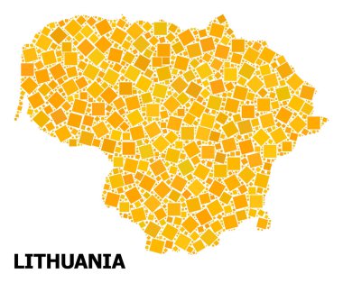 Litvanya altın döndürülmüş kare Mozaik Haritası