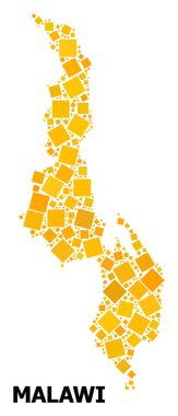 Altın döndürülmüş kare Mozaik Haritası Malavi