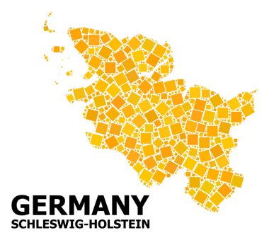 Schleswig-Holstein devlet altın döndürülmüş kare Mozaik Haritası
