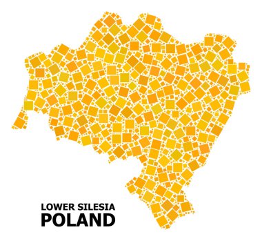 Aşağı Silezya Eyaleti altın döndürülmüş kare Mozaik Haritası