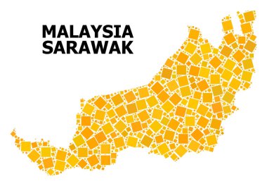 Sarawak altın döndürülmüş kare desen Haritası