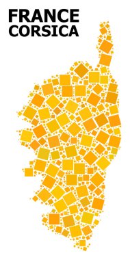Korsika altın döndürülmüş kare desen Haritası