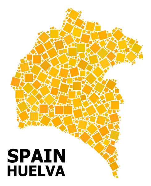 Mapa quadrado girado dourado do mosaico de Huelva —  Vetores de Stock