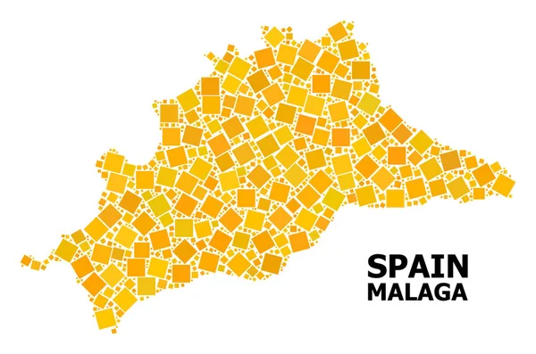 Carte à motif carré rotatif en or de la province de Malaga — Image vectorielle