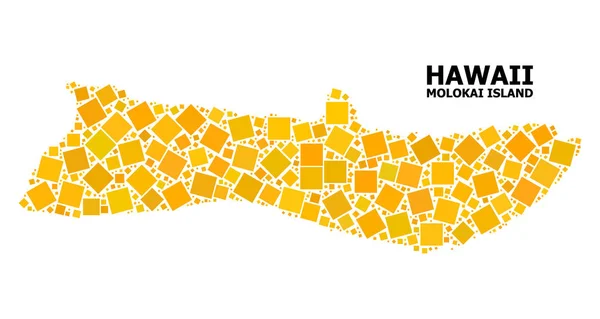 Molokai Adası altın döndürülmüş kare desen Haritası