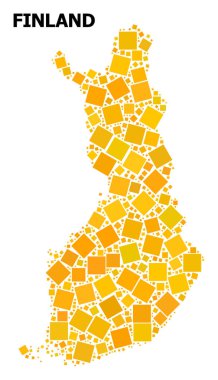 Finlandiya 'nın altın döndürülmüş kare Mozaik Haritası