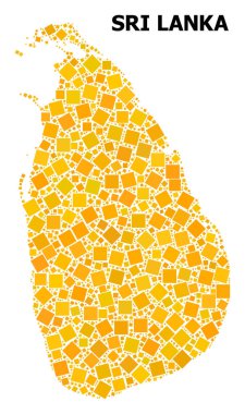 Sri Lanka Golden döndürülmüş kare desen Haritası