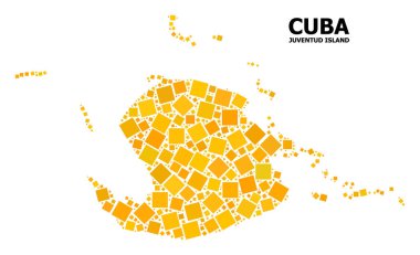 Juventud Adası altın döndürülmüş kare desen Haritası