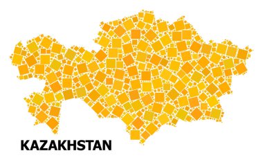 Kazakistan 'ın altın döndürülmüş kare Mozaik Haritası