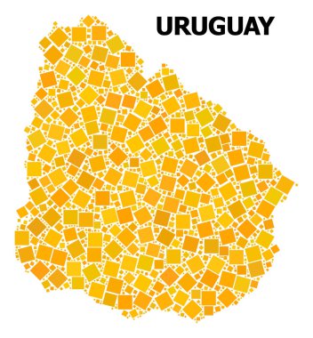 Uruguay altın döndürülmüş kare Mozaik Haritası