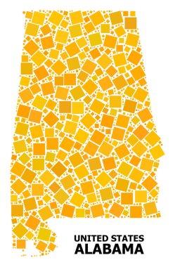Alabama devlet altın döndürülmüş kare Mozaik Haritası