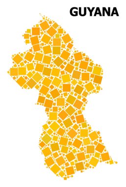 Guyana altın döndürülmüş kare desen Haritası