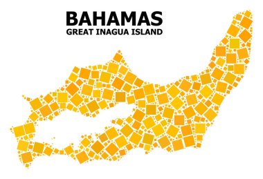Büyük Inagua Adası altın döndürülmüş kare Mozaik Haritası