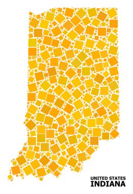 Indiana Eyaleti altın döndürülmüş kare Mozaik Haritası