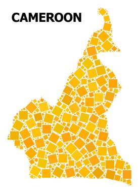 Kamerun altın döndürülmüş kare Mozaik Haritası
