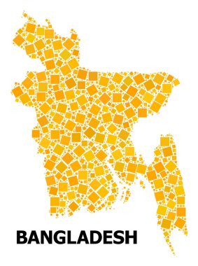 Bangladeş altın döndürülmüş kare desen Haritası