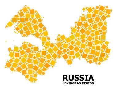 Altın döndürülmüş kare desen Leningrad Bölgesi Haritası