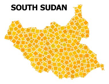 Güney Sudan Altın döndürülmüş kare Mozaik Haritası