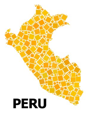 Peru altın döndürülmüş kare Mozaik Haritası