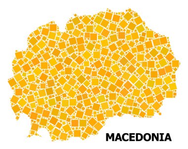 Altın döndürülmüş kare model Makedonya Haritası