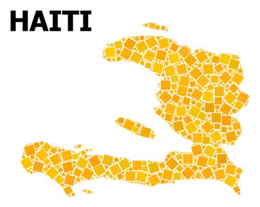 Haiti altın döndürülmüş kare Mozaik Haritası