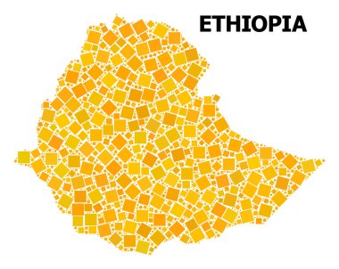 Etiyopya altın döndürülmüş kare desen Haritası