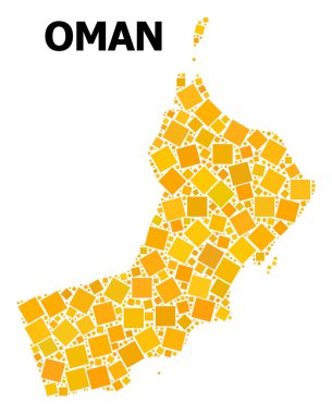 Umman altın döndürülmüş kare Mozaik Haritası