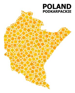 Altın dönüşümlü kare mozaik harita Podkarpackie Province