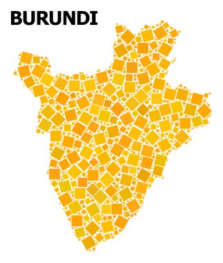 Altın döndürülmüş kare deseni Burundi Haritası