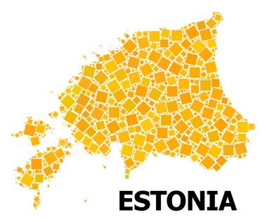 Estonya 'nın altın döndürülmüş kare Mozaik Haritası