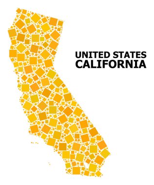 California altın döndürülmüş kare Mozaik Haritası