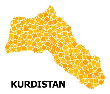 Altın döndürülmüş kare desen Kürdistan Haritası