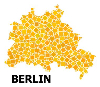 Berlin şehir Golden döndürülmüş kare desen Haritası