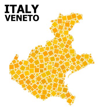 Veneto bölgesi altın döndürülmüş kare Mozaik Haritası