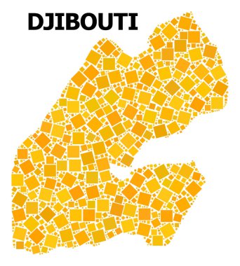 Cibuti altın döndürülmüş kare Mozaik Haritası