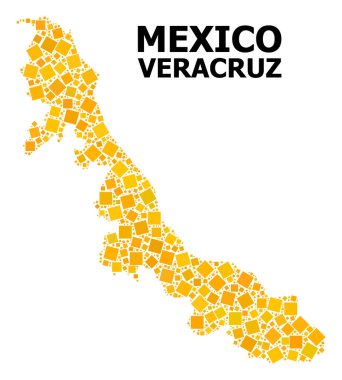 Veracruz devlet altın döndürülmüş kare desen Haritası