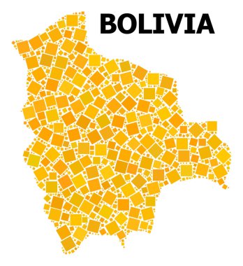 Bolivya 'nın altın döndürülmüş kare Mozaik Haritası