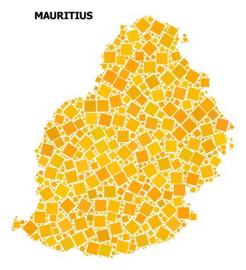 Mauritius Adası altın döndürülmüş kare desen Haritası