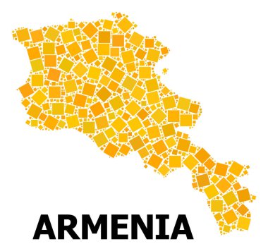 Ermenistan 'ın altın döndürülmüş kare Mozaik Haritası