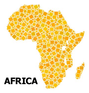 Afrika 'nın altın döndürülmüş kare Mozaik Haritası