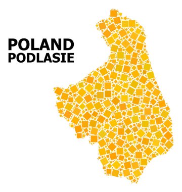 Podlasie Eyaleti altın döndürülmüş kare Mozaik Haritası