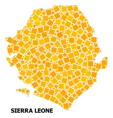 Sierra Leone altın döndürülmüş kare desen Haritası