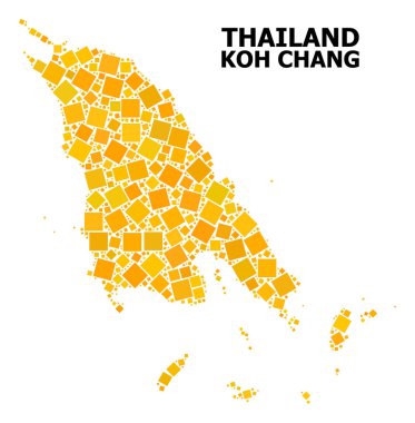 Koh Chang altın döndürülmüş kare Mozaik Haritası